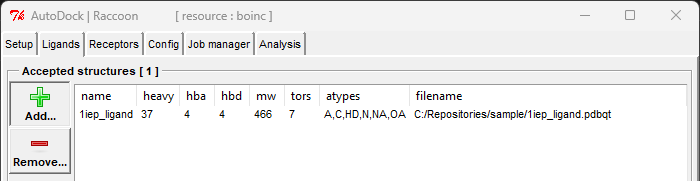 Raccoon2 ligand preparation